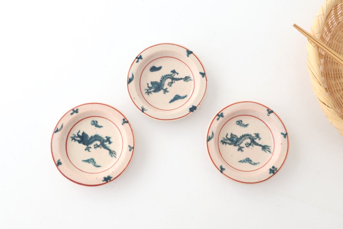 Zoho Kiln Sauce Plate Blue Dtagon | Mino Ware