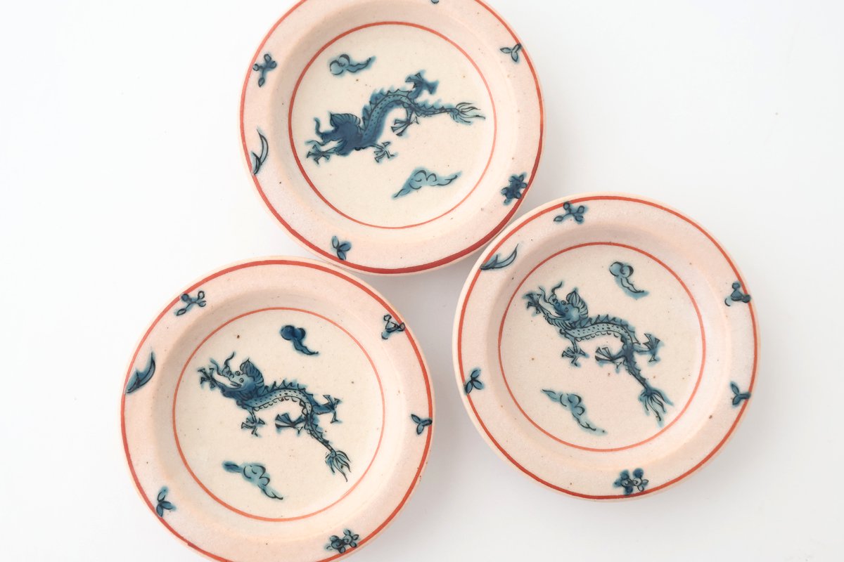Zoho Kiln Sauce Plate Blue Dtagon | Mino Ware