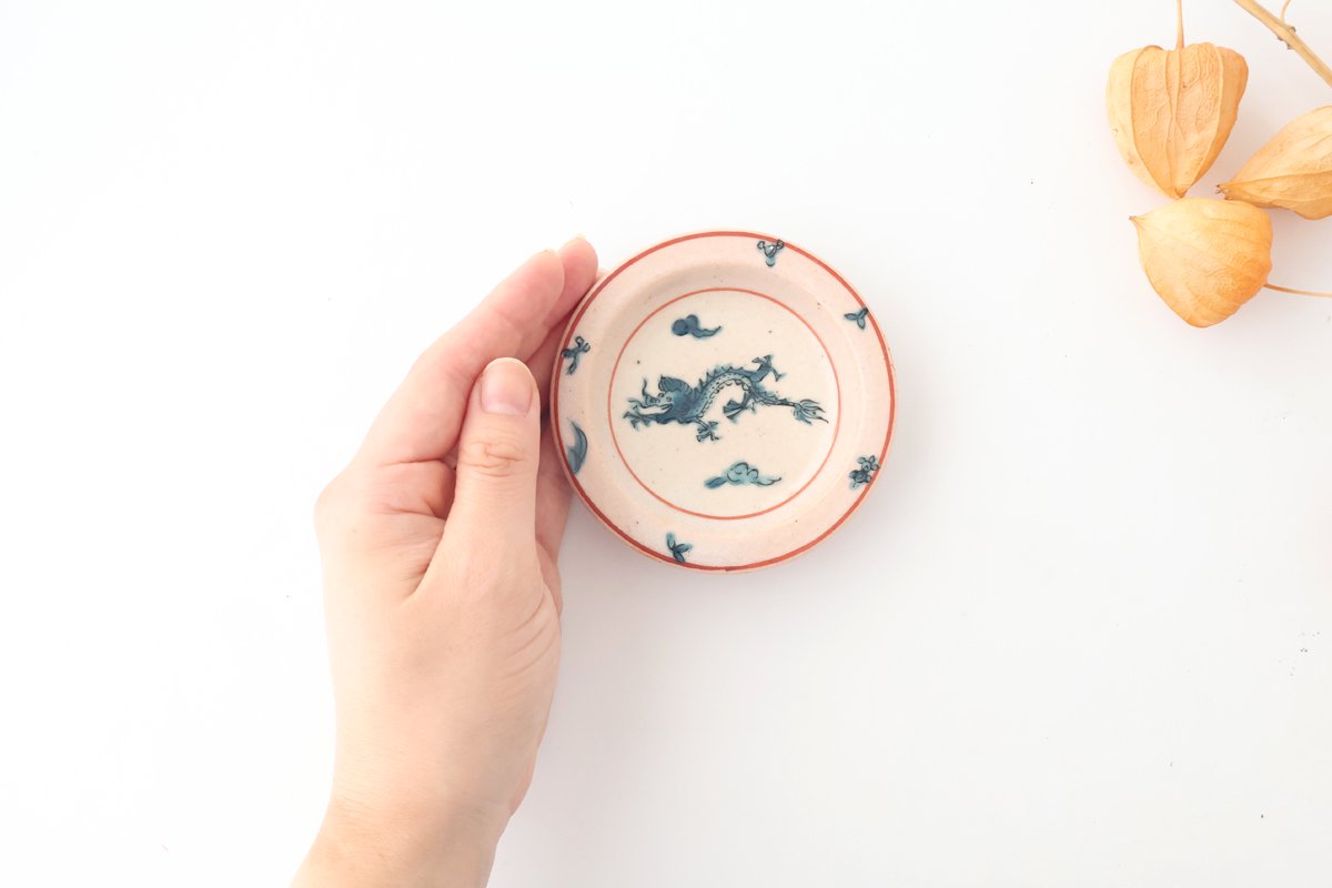 Zoho Kiln Sauce Plate Blue Dtagon | Mino Ware