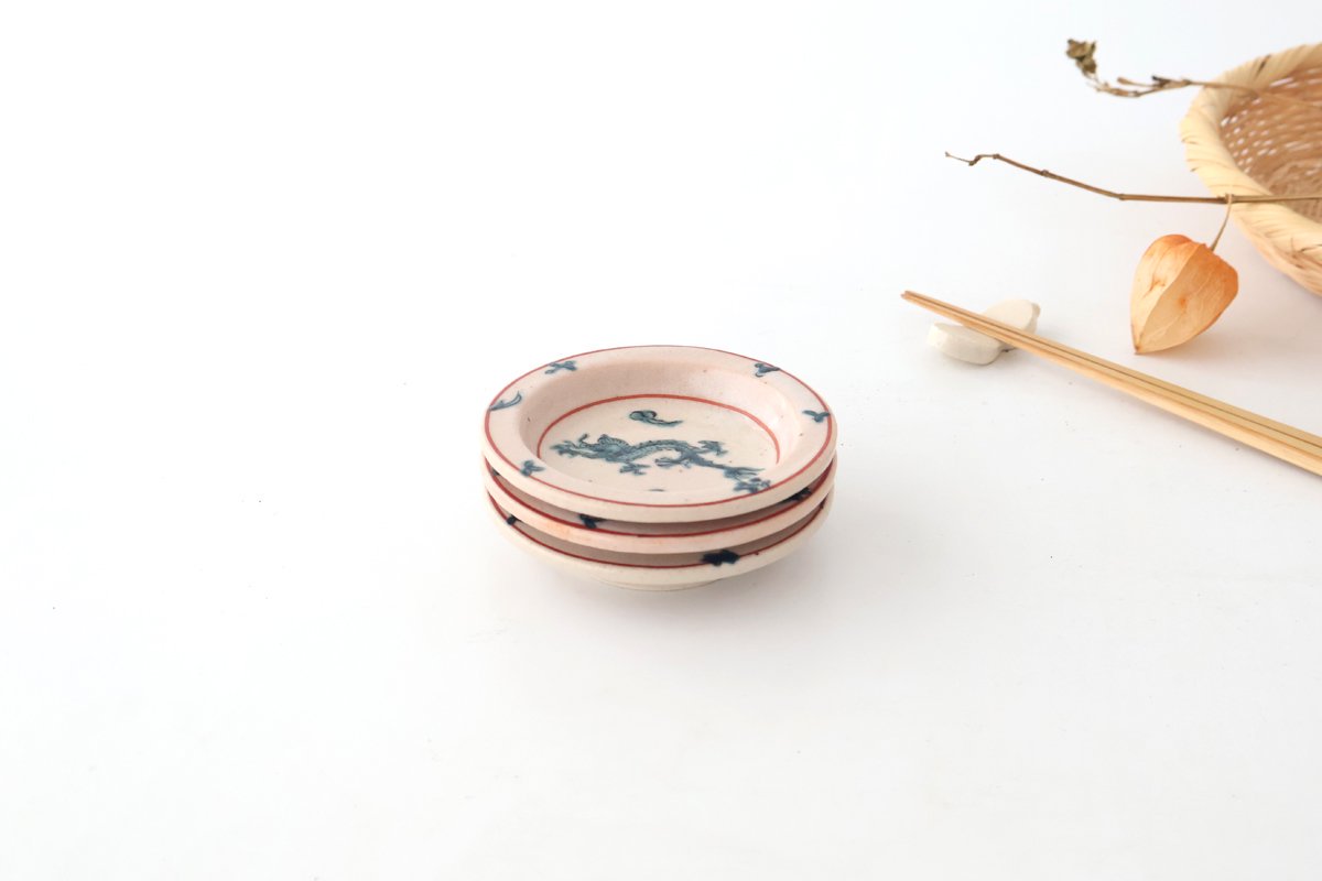 Zoho Kiln Sauce Plate Blue Dtagon | Mino Ware