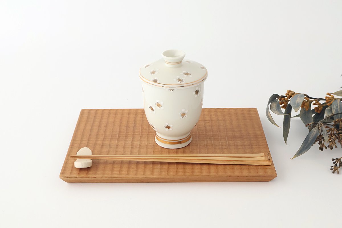 Bowl with Lid For Steam White Plum | Kobachi Arita Ware