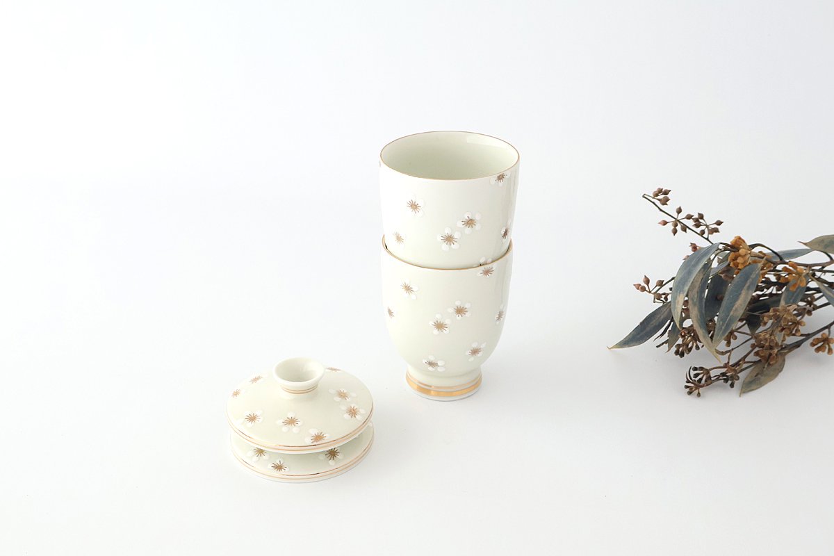 Bowl with Lid For Steam White Plum | Kobachi Arita Ware