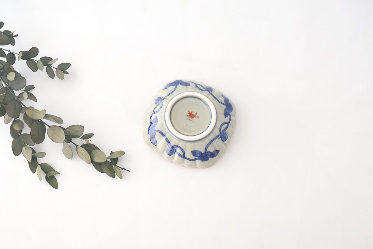 Rinkurou Kiln Chrysanthemum-shaped Small Plate Square Pattern | Hasami Ware-Detail6