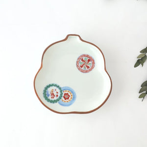 Rinkurou Kiln Gourd-shaped Plate Arabesque Round Pattern | Hasami Ware-TOP