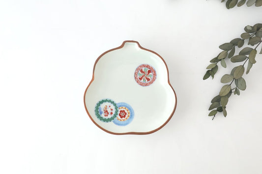 Rinkurou Kiln Gourd-shaped Plate Arabesque Round Pattern | Hasami Ware-TOP