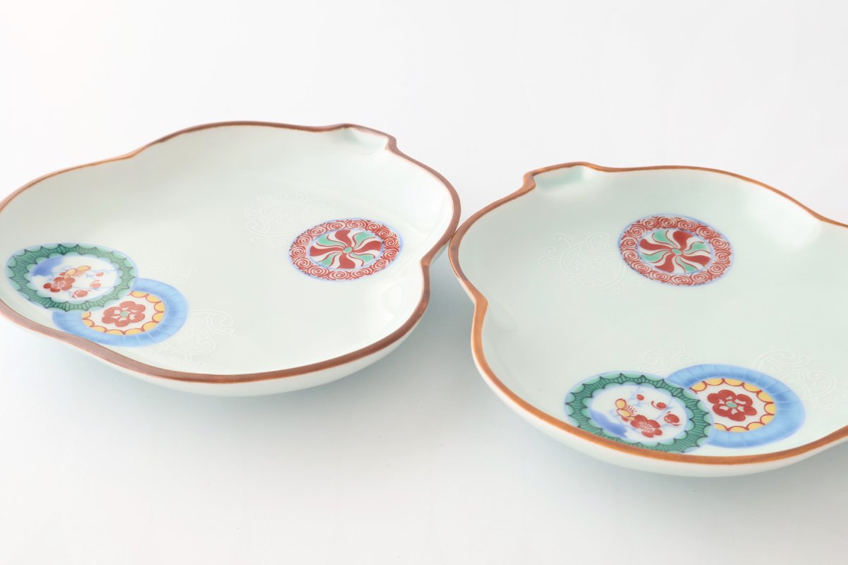 Rinkurou Kiln Gourd-shaped Plate Arabesque Round Pattern | Hasami Ware