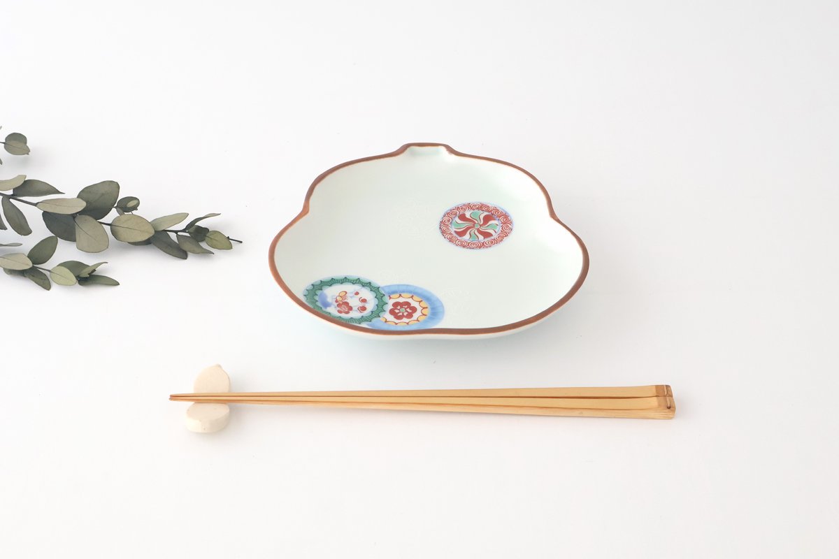 Rinkurou Kiln Gourd-shaped Plate Arabesque Round Pattern | Hasami Ware