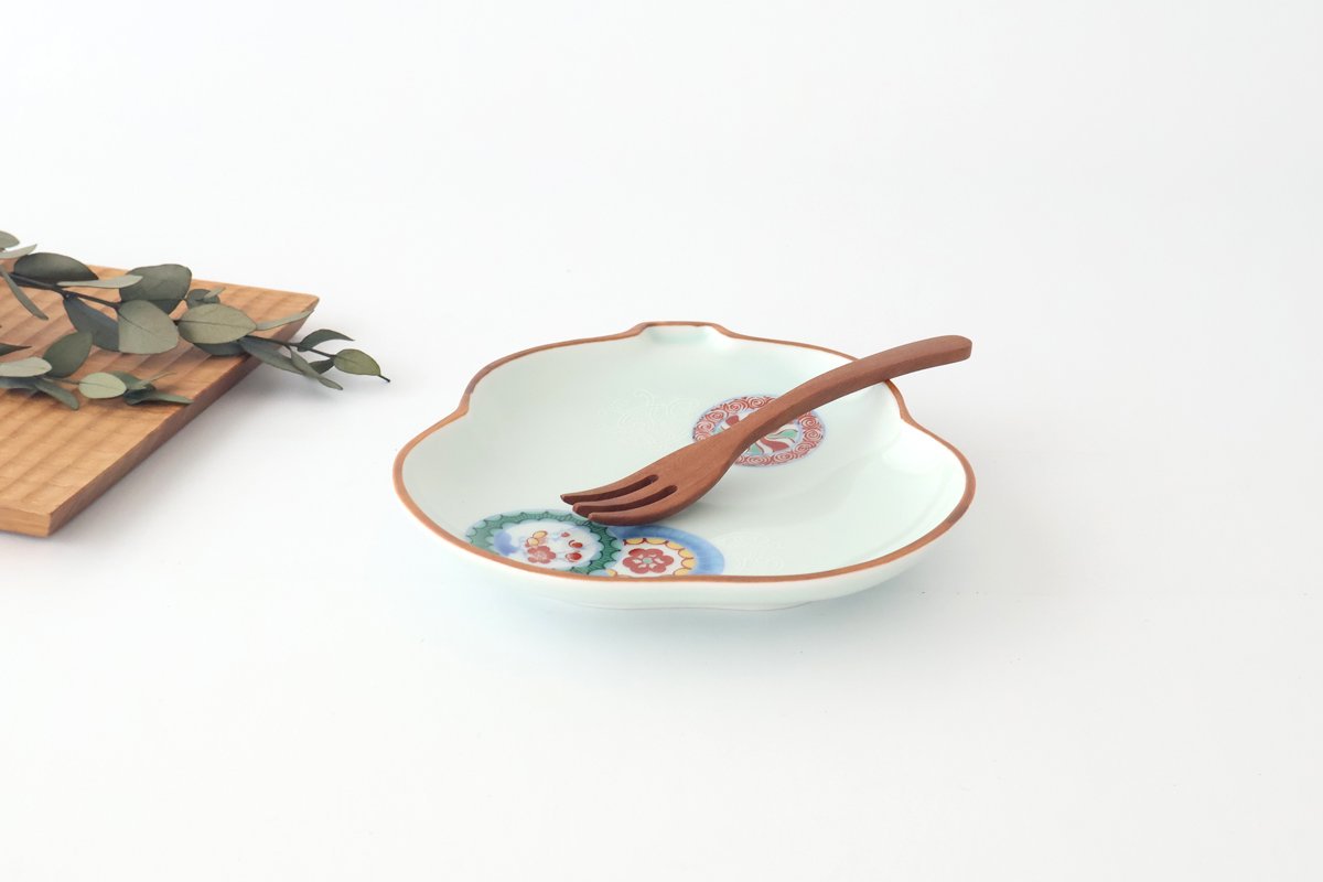 Rinkurou Kiln Gourd-shaped Plate Arabesque Round Pattern | Hasami Ware
