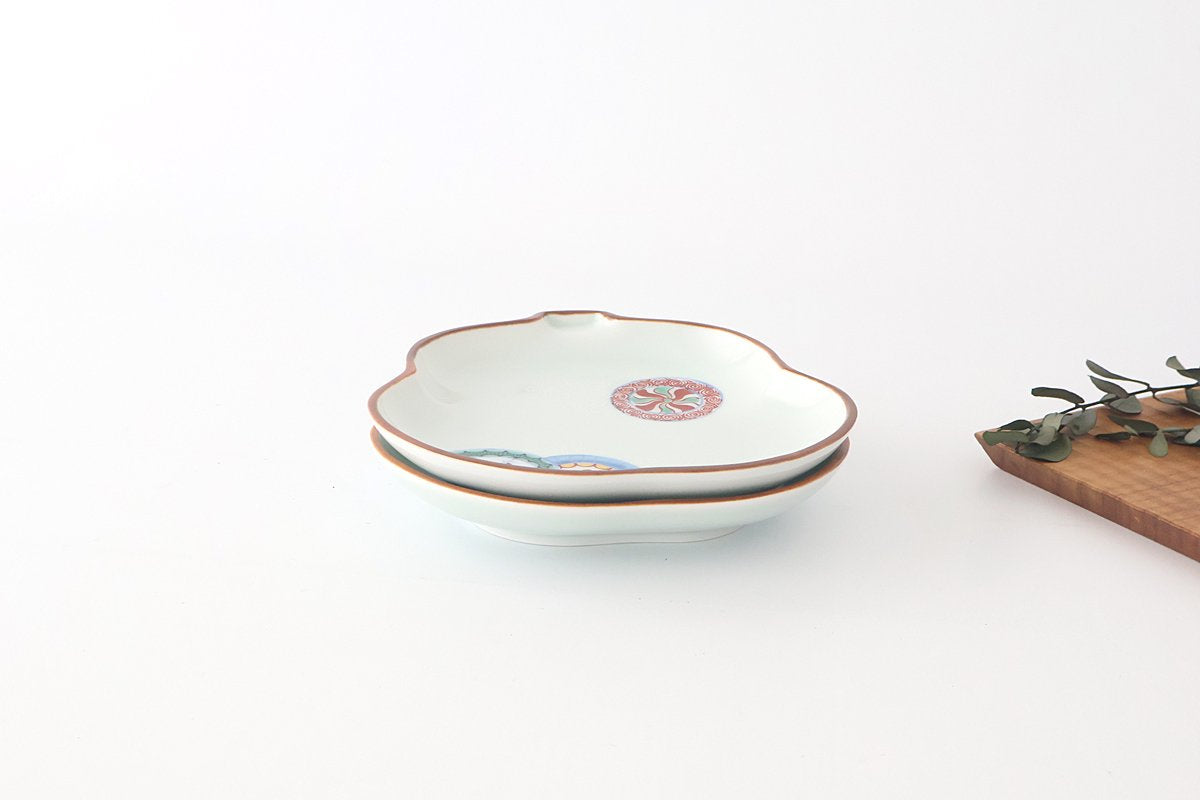 Rinkurou Kiln Gourd-shaped Plate Arabesque Round Pattern | Hasami Ware