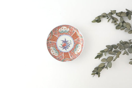 Rinkurou Kiln Plate Plover and Pomegranate Pattern | Hasami Ware-TOP