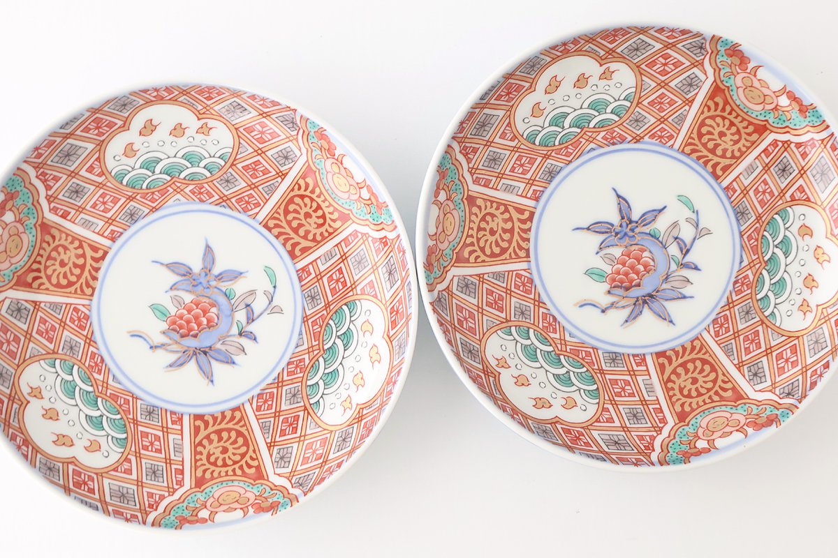 Rinkurou Kiln Plate Plover and Pomegranate Pattern | Hasami Ware