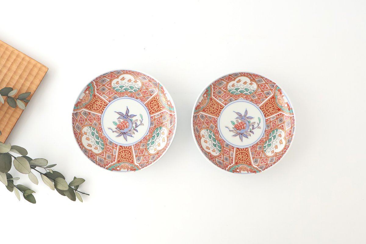 Rinkurou Kiln Plate Plover and Pomegranate Pattern | Hasami Ware