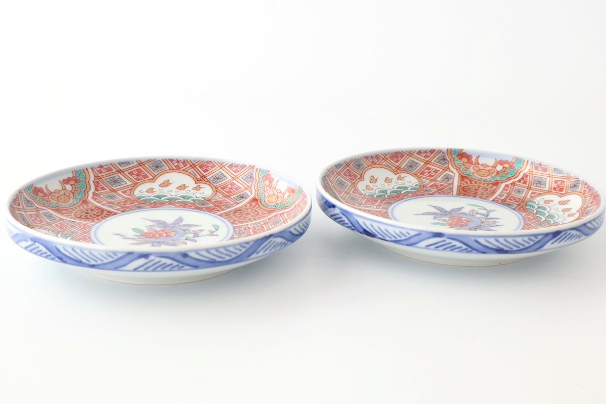 Rinkurou Kiln Plate Plover and Pomegranate Pattern | Hasami Ware