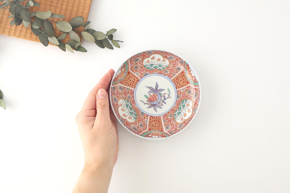 Rinkurou Kiln Plate Plover and Pomegranate Pattern | Hasami Ware