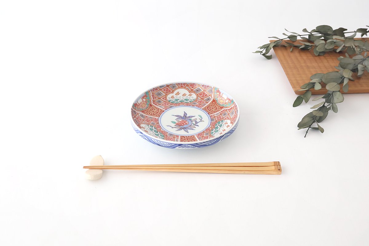 Rinkurou Kiln Plate Plover and Pomegranate Pattern | Hasami Ware