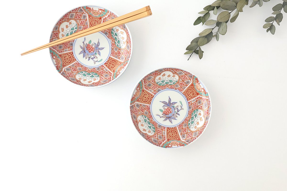 Rinkurou Kiln Plate Plover and Pomegranate Pattern | Hasami Ware