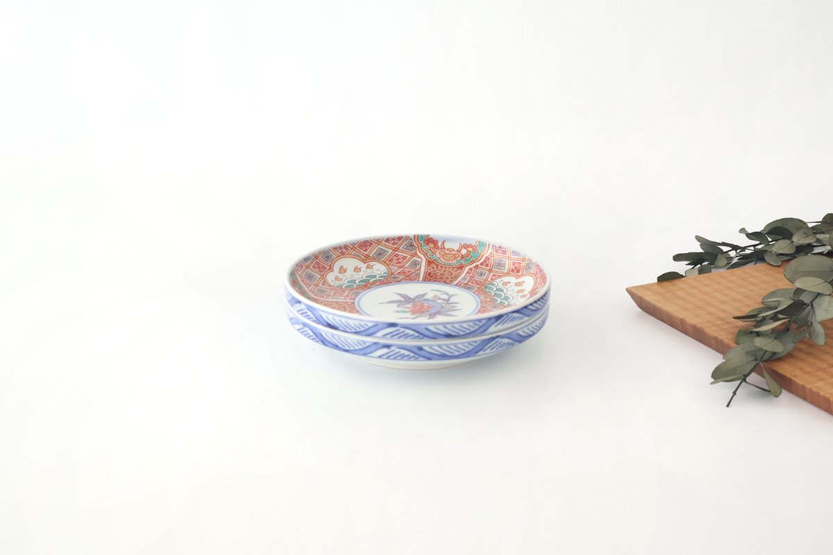 Rinkurou Kiln Plate Plover and Pomegranate Pattern | Hasami Ware