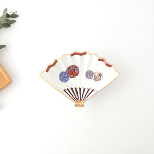 Rinkurou Kiln Fan-shaped Small Plate Red Phoenix Pattern|Hasami Ware-TOP