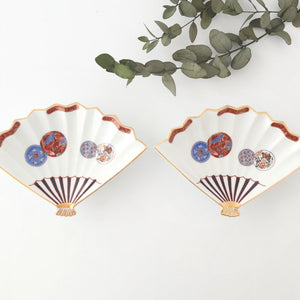 Rinkurou Kiln Fan-shaped Small Plate Red Phoenix Pattern|Hasami Ware-Detail11