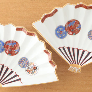 Rinkurou Kiln Fan-shaped Small Plate Red Phoenix Pattern|Hasami Ware-Detail12