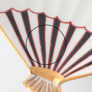 Rinkurou Kiln Fan-shaped Small Plate Red Phoenix Pattern|Hasami Ware-Detail13