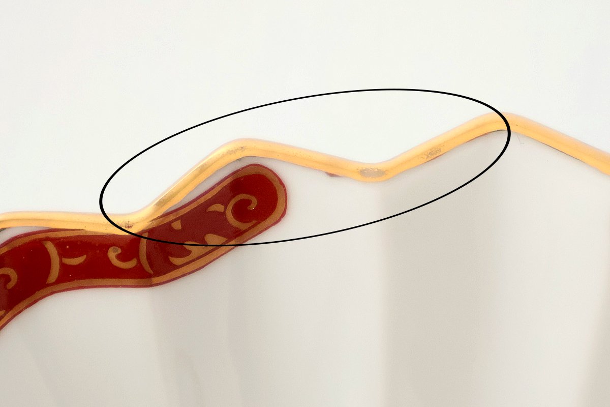 Rinkurou Kiln Fan-shaped Small Plate Red Phoenix Pattern|Hasami Ware