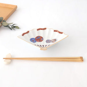 Rinkurou Kiln Fan-shaped Small Plate Red Phoenix Pattern|Hasami Ware-Detail4