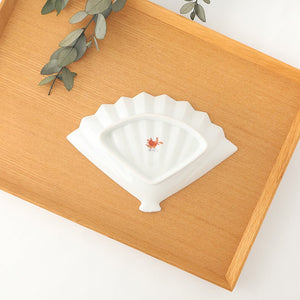 Rinkurou Kiln Fan-shaped Small Plate Red Phoenix Pattern|Hasami Ware-Detail5
