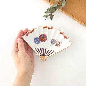 Rinkurou Kiln Fan-shaped Small Plate Red Phoenix Pattern|Hasami Ware-Detail6