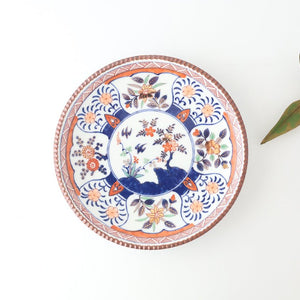 Rinkurou Kiln Round Plate Old Imari Flower and Tree 21cm/10.6in  | Hasami Ware-TOP