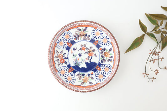 Rinkurou Kiln Round Plate Old Imari Flower and Tree 21cm/10.6in  | Hasami Ware-TOP