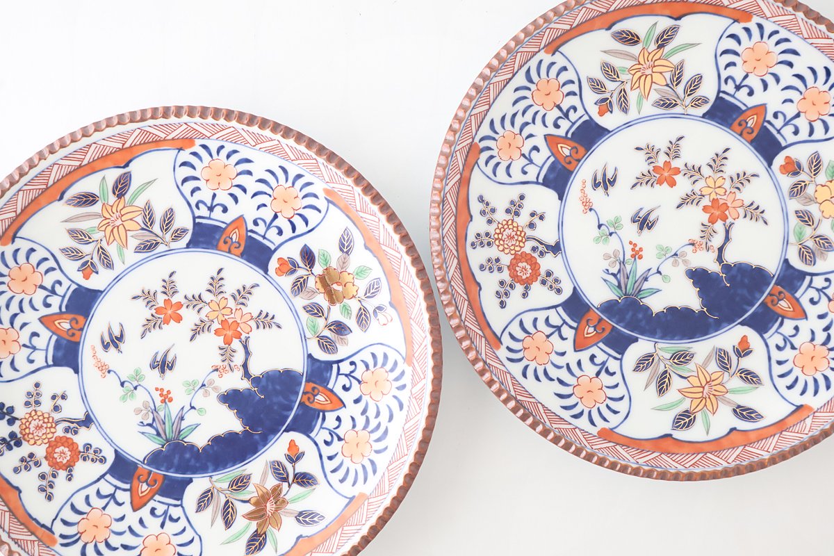 Rinkurou Kiln Round Plate Old Imari Flower and Tree 21cm/10.6in  | Hasami Ware-Detail12