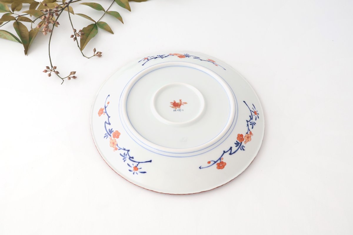 Rinkurou Kiln Round Plate Old Imari Flower and Tree 21cm/10.6in | Hasami Ware