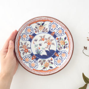 Rinkurou Kiln Round Plate Old Imari Flower and Tree 21cm/10.6in  | Hasami Ware-Detail4