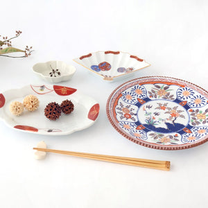 Rinkurou Kiln Round Plate Old Imari Flower and Tree 21cm/10.6in  | Hasami Ware-Detail9