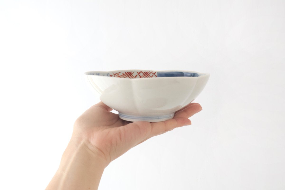 Flower-shaped Bowl Blue and Green|Serving Bowl Arita Ware