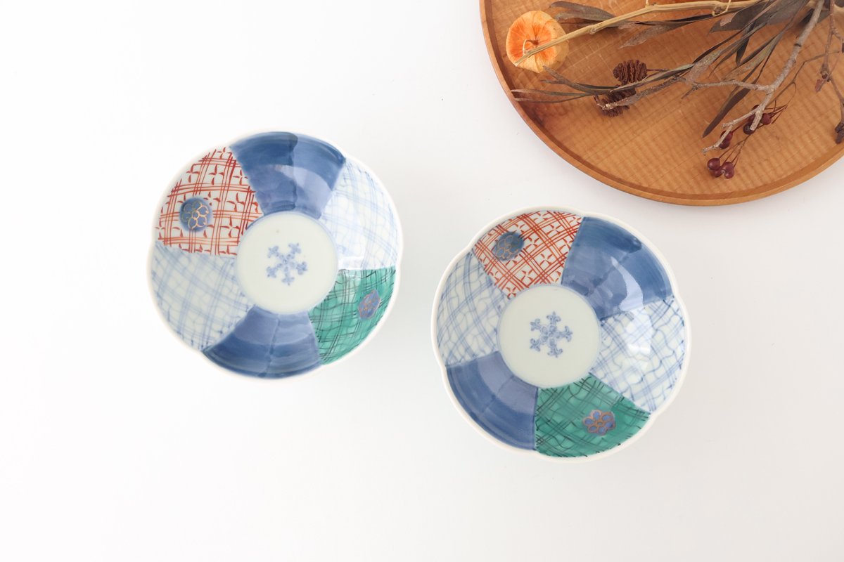 Flower-shaped Bowl Blue and Green|Serving Bowl Arita Ware