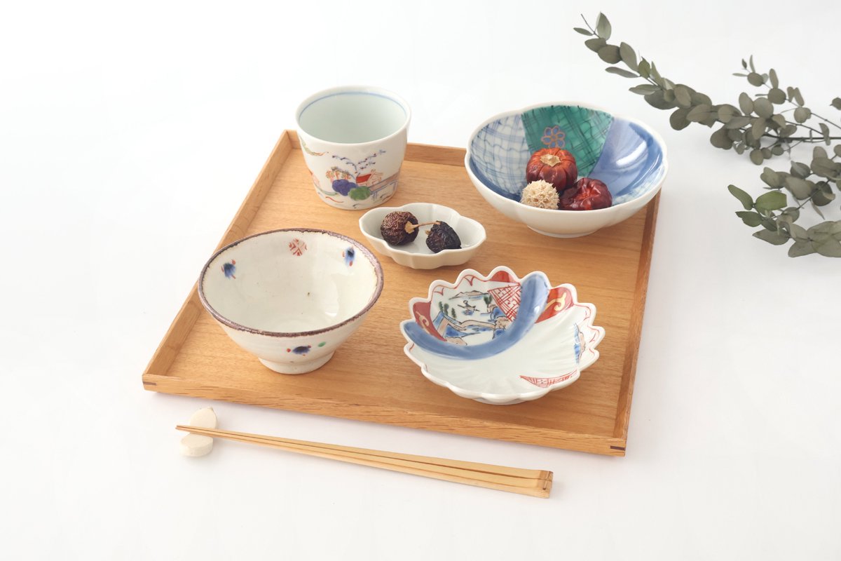 Flower-shaped Bowl Blue and Green|Serving Bowl Arita Ware