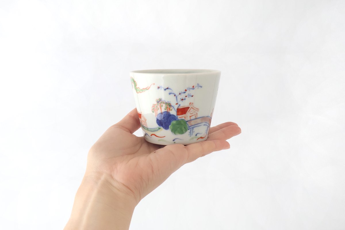 Soba Choko Coloerd Landscape | Free Cup Arita Ware