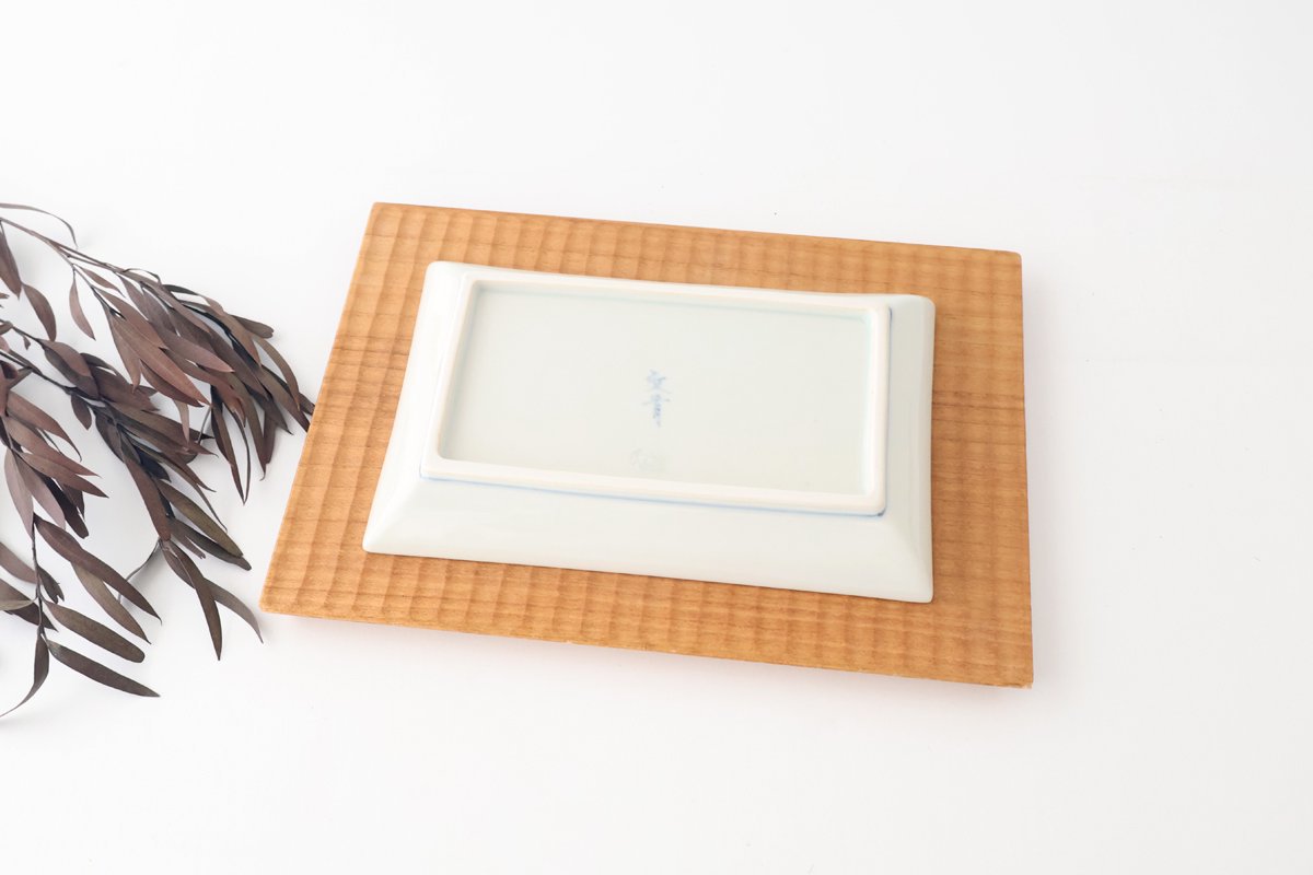 Rectangle Plate Landscape Shochikubai|Sushi Plate Arita Ware