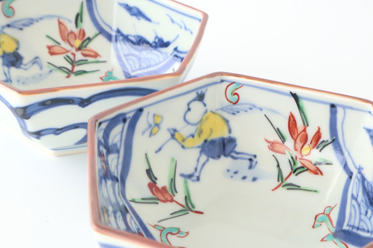 Small Hexagonal Bowl Children's Pattern|Kobachi Hasami Ware