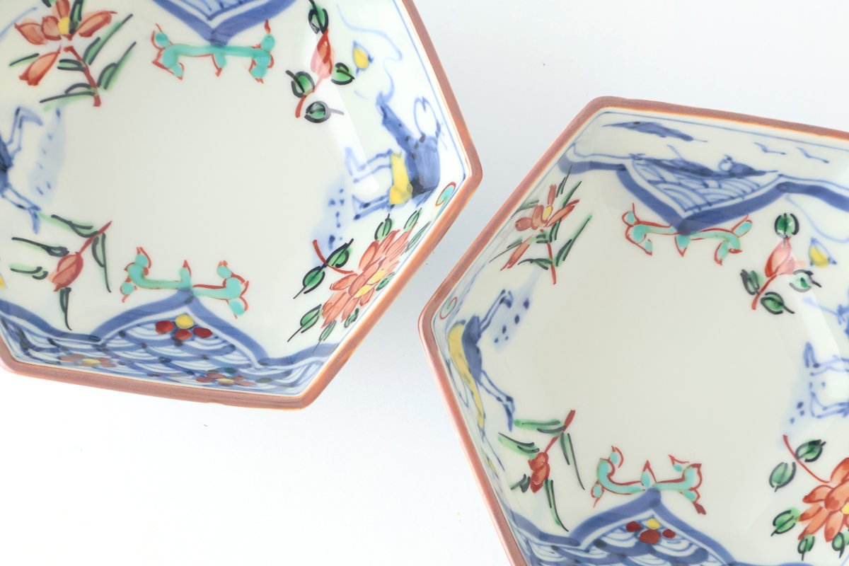 Small Hexagonal Bowl Children's Pattern|Kobachi Hasami Ware
