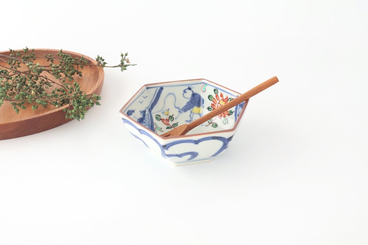 Small Hexagonal Bowl Children's Pattern|Kobachi Hasami Ware