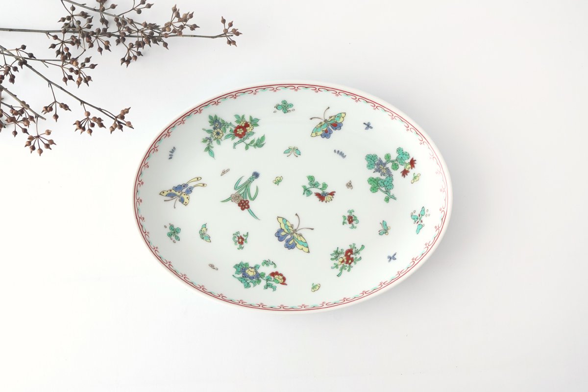 Oval Plate Butterfly 24cm/9.4in | Hasami Ware