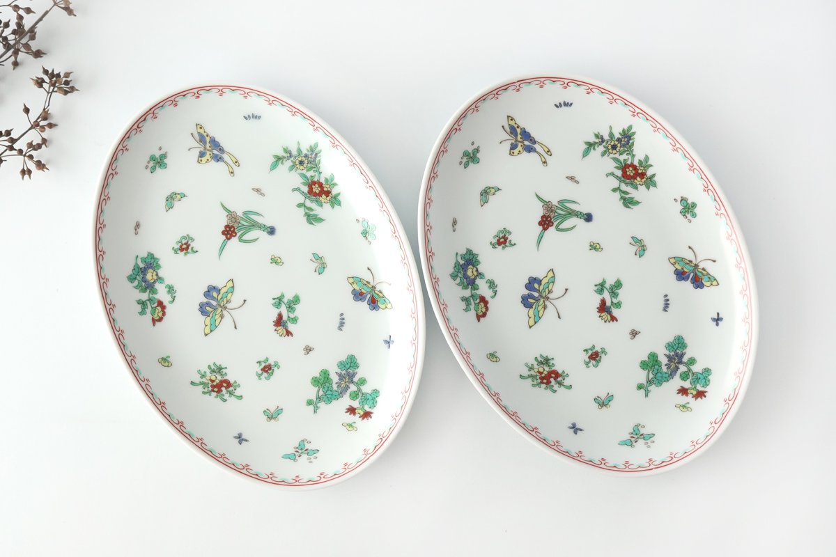 Oval Plate Butterfly 24cm/9.4in | Hasami Ware