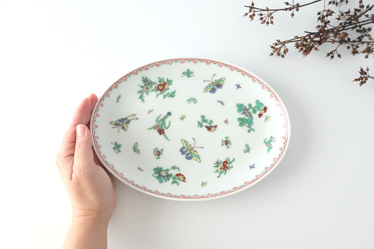 Oval Plate Butterfly 24cm/9.4in | Hasami Ware