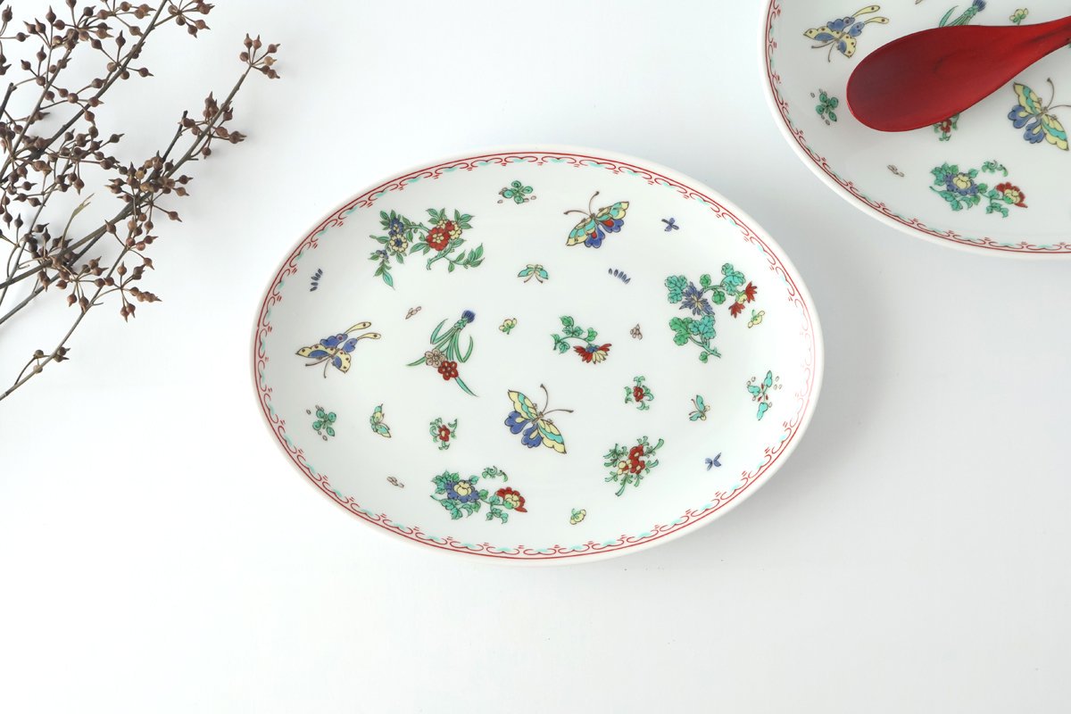 Oval Plate Butterfly 24cm/9.4in | Hasami Ware