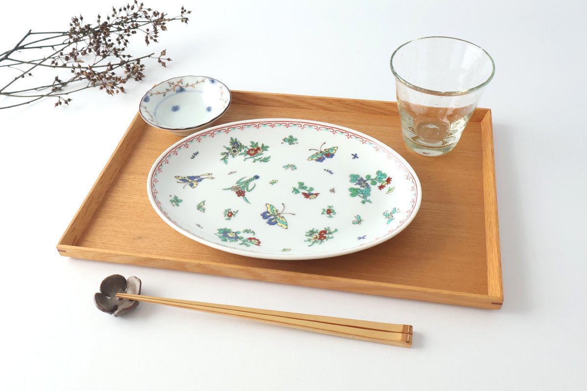 Oval Plate Butterfly 24cm/9.4in | Hasami Ware
