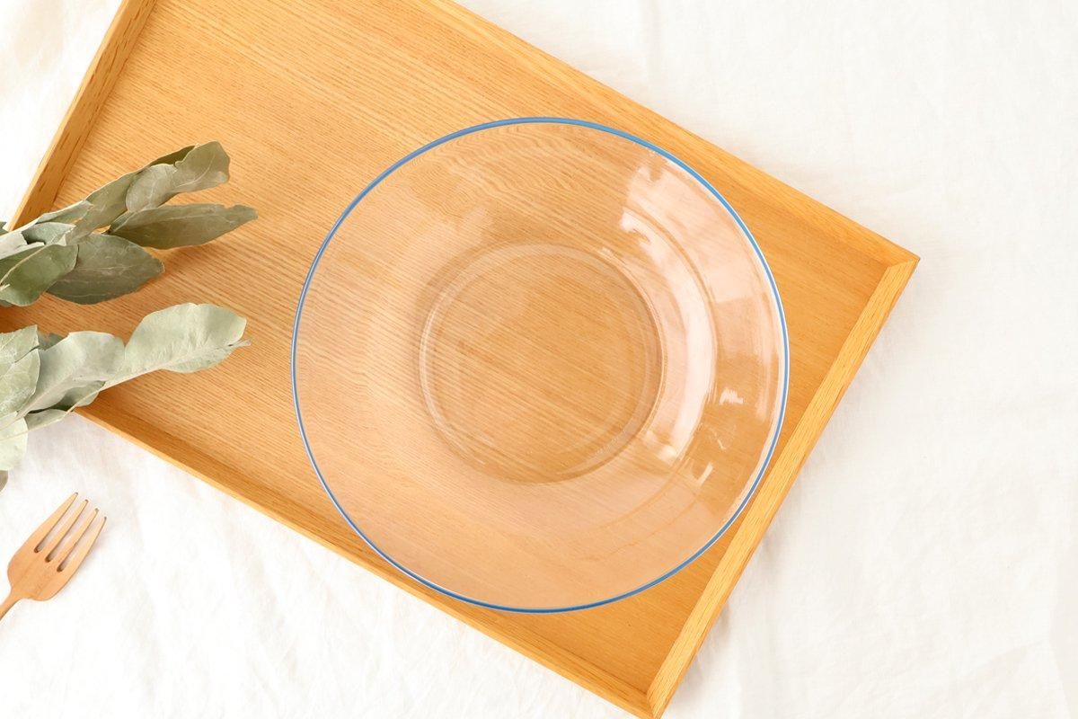 POTPURRI bitte Round Glass Plate Blue 20.5㎝/8in