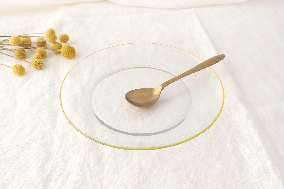 POTPURRI bitte Round Glass Plate Yellow 23.5㎝/9.3in